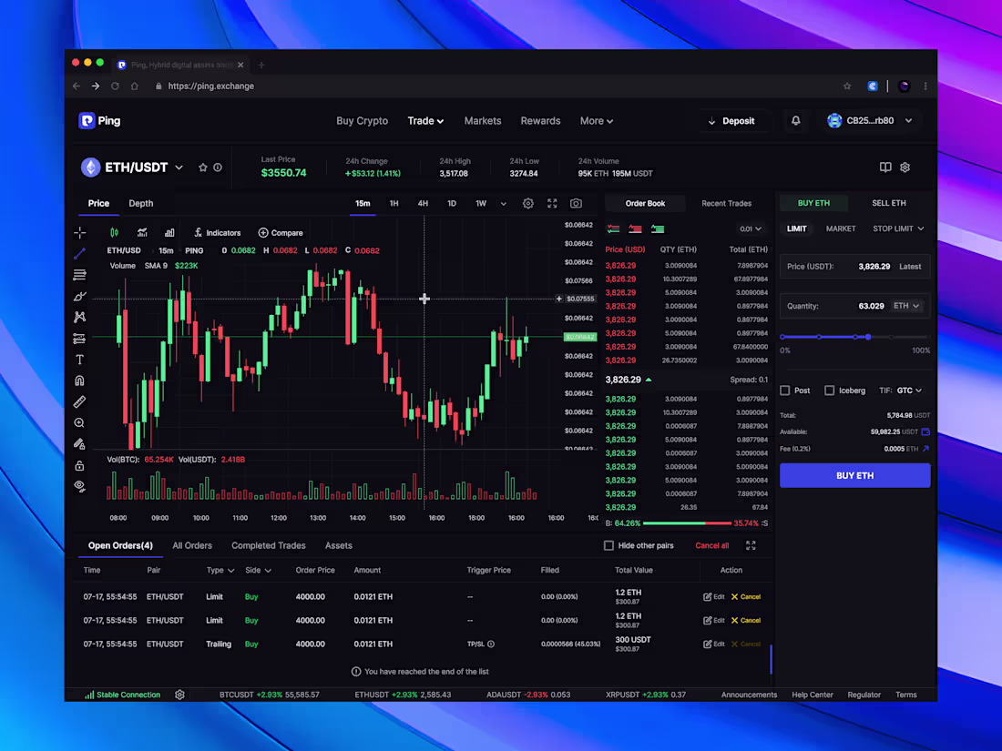 Cover image for Ping exchange - Hybrid Decentralized digital assets trading app
