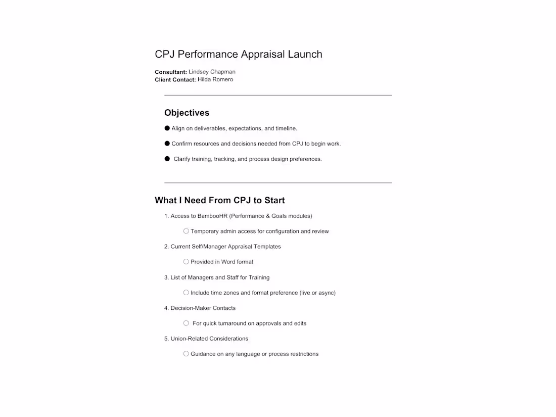 Cover image for Performance Appraisal System Launch Setup & Training