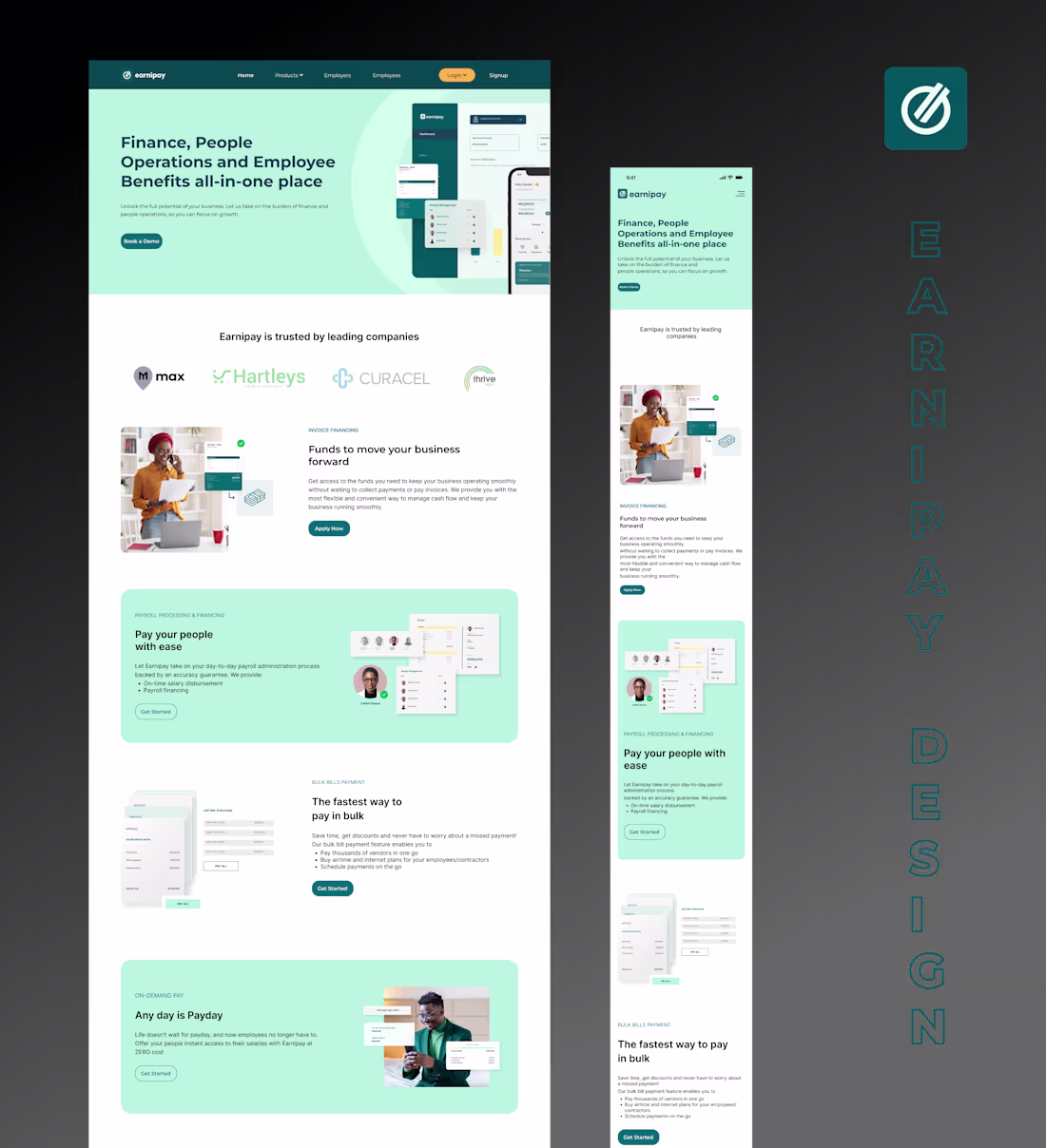 Cover image for Earnipay Landing Page Design