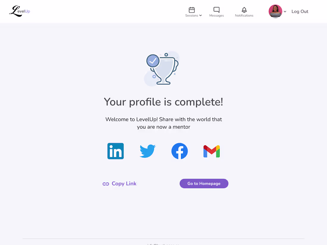 Cover image for LevelUp - account onboarding flow for a mentorship matching site