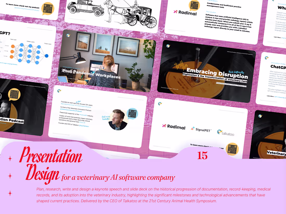 Cover image for Presentation Design for a Veterinary AI Software Company
