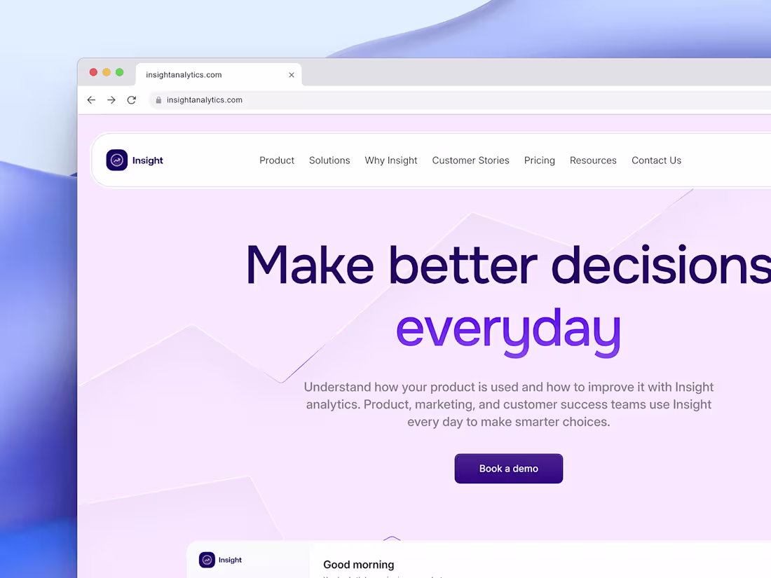 Cover image for Landing Page Design for Insight Analytics 