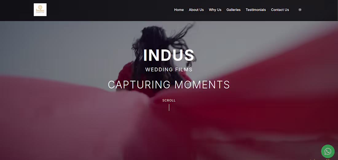 Cover image for Modern Wedding Videography Website for Indus Wedding Films