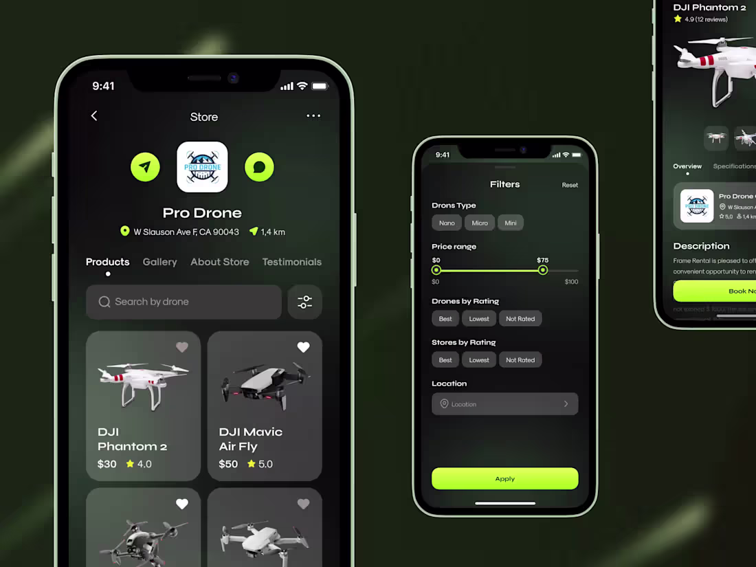 Cover image for UI/UX Design. QuadRent -Drone rent mobile app