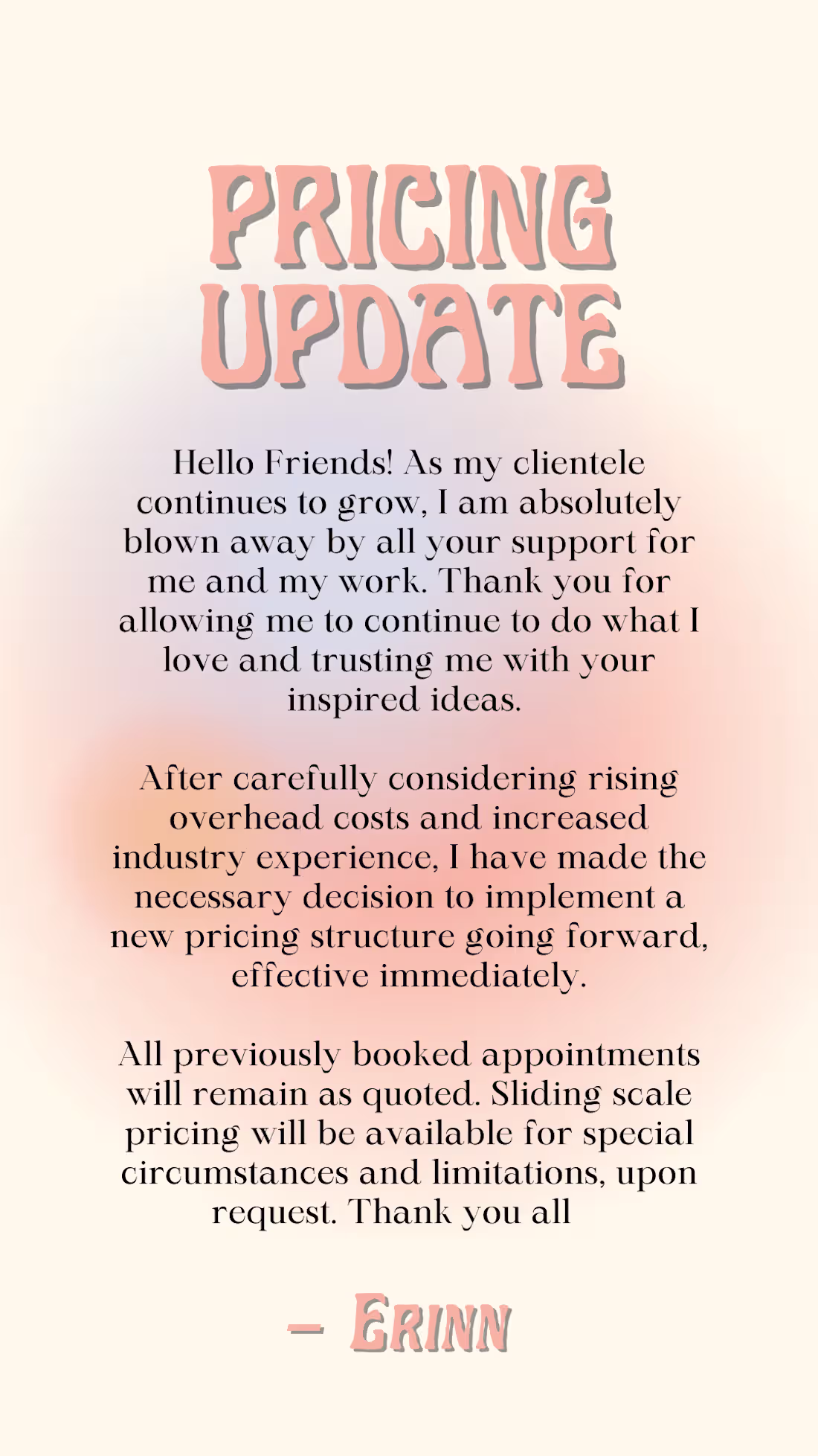 Cover image for Pricing Update - Instagram Story Post