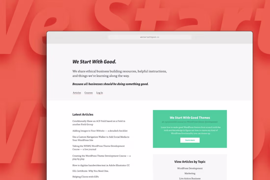 Cover image for We Start With Good