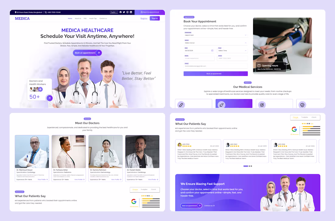 Cover image for Medica Healthcare – Doctor’s Clinic Website Design