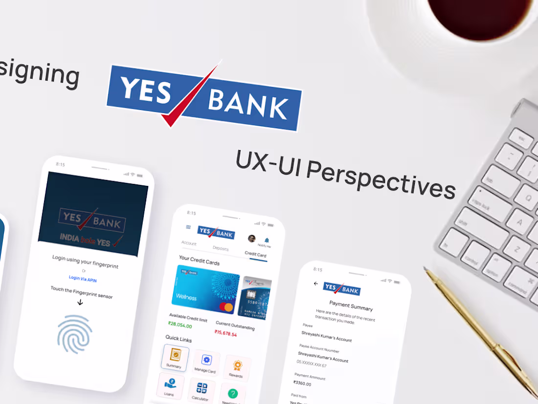 Cover image for Redesigning Yes Bank App 