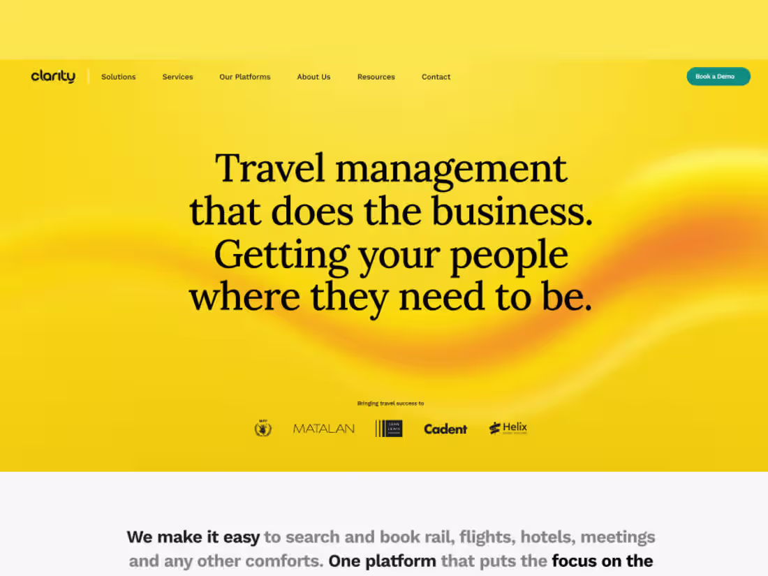 Cover image for Clarity Business Travel | Website Design, Dev & Content