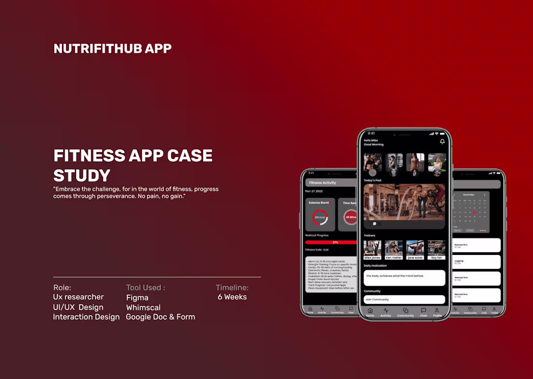 Cover image for Product Design Case Study: NUTRIFITHUB APP