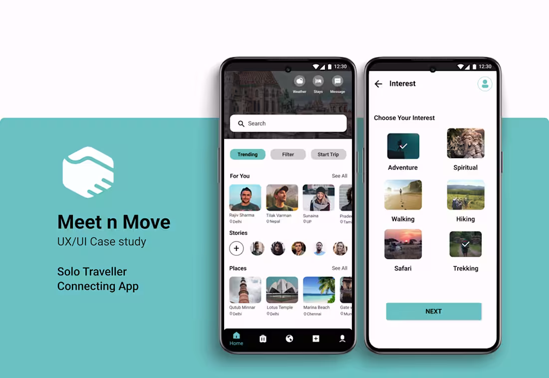 Cover image for Meet n Move - UX/UI Case study 