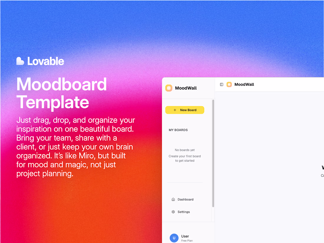 Cover image for Moodwall - Collaborative Moodboard Tool Template