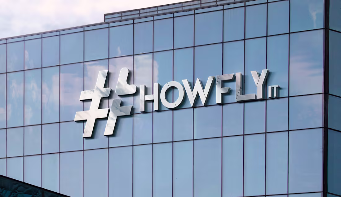 Cover image for LOGO DESIGN FOR HOWFLY IT on Behance