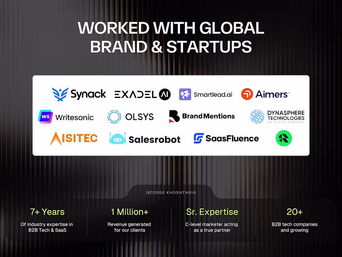 Cover image for Trusted by global tech brands & SaaS startups. I help you bu...
