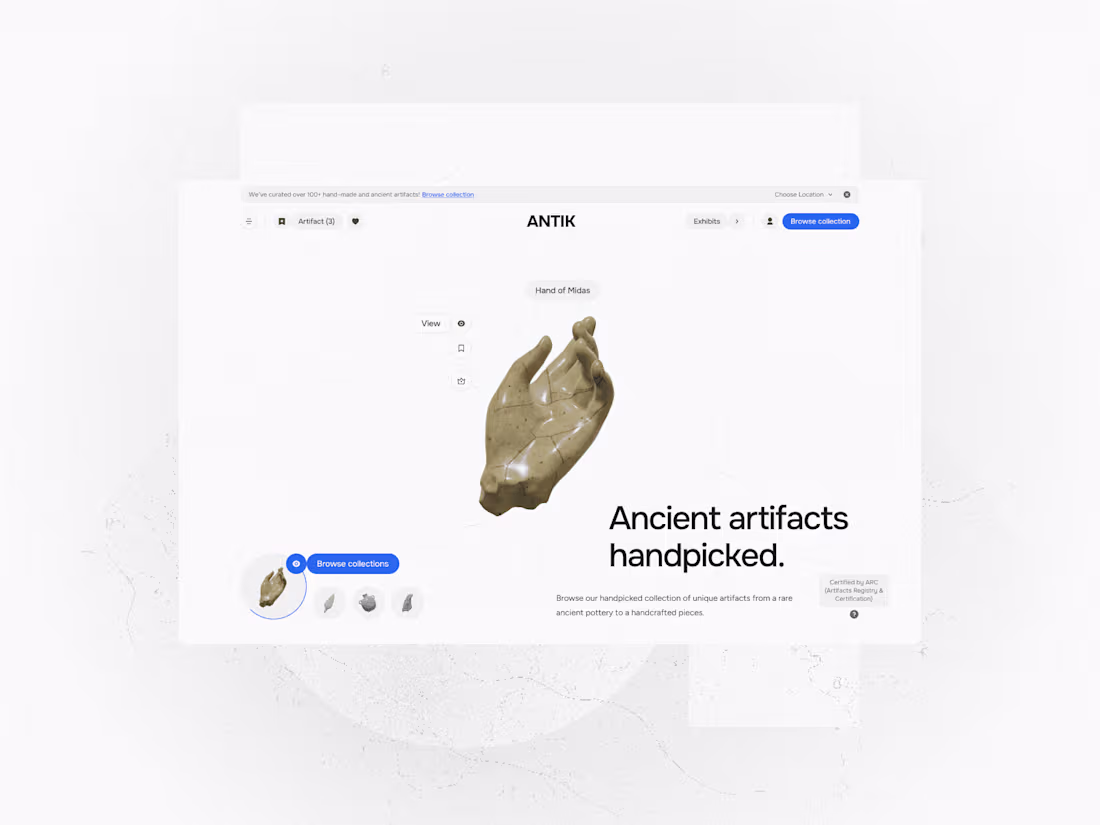 Cover image for Design Direction and Web Design for Antik UI Collection (Figma)