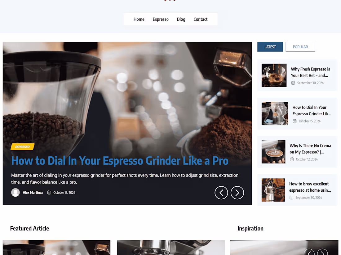 Cover image for Coffee Blogging Site