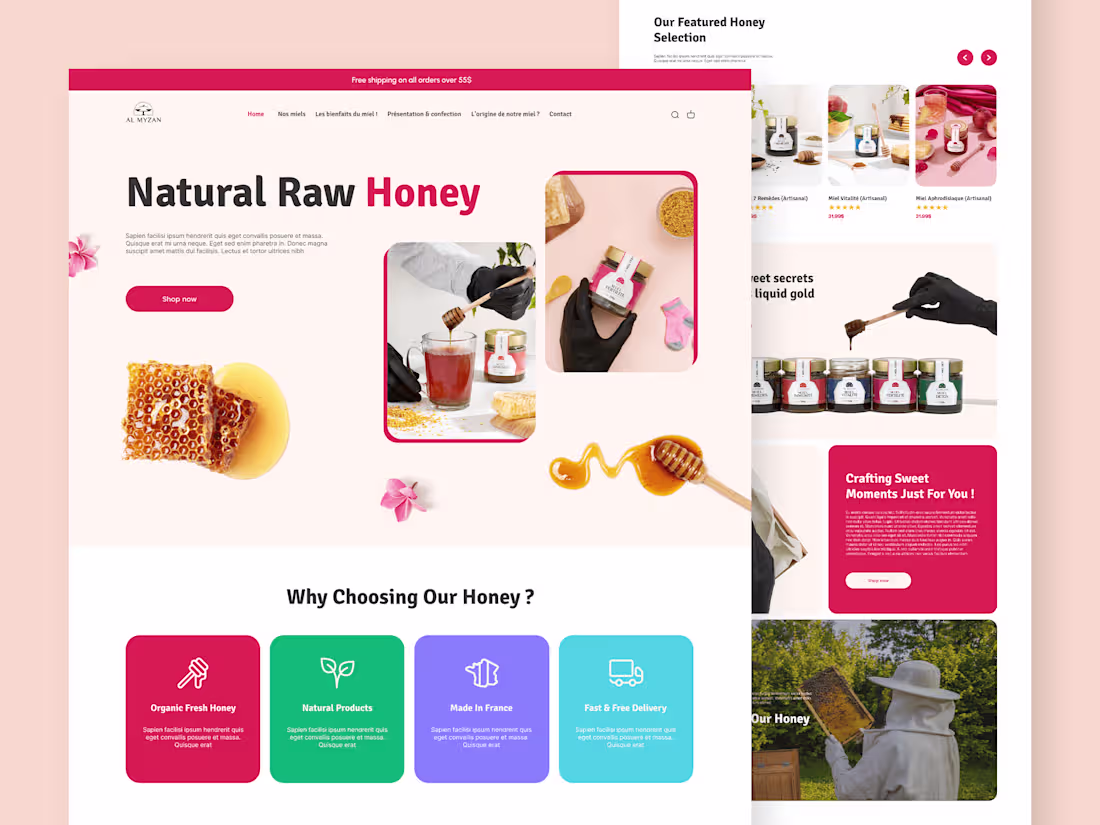 Cover image for Al mizan : Organic healing honey E-commerce store