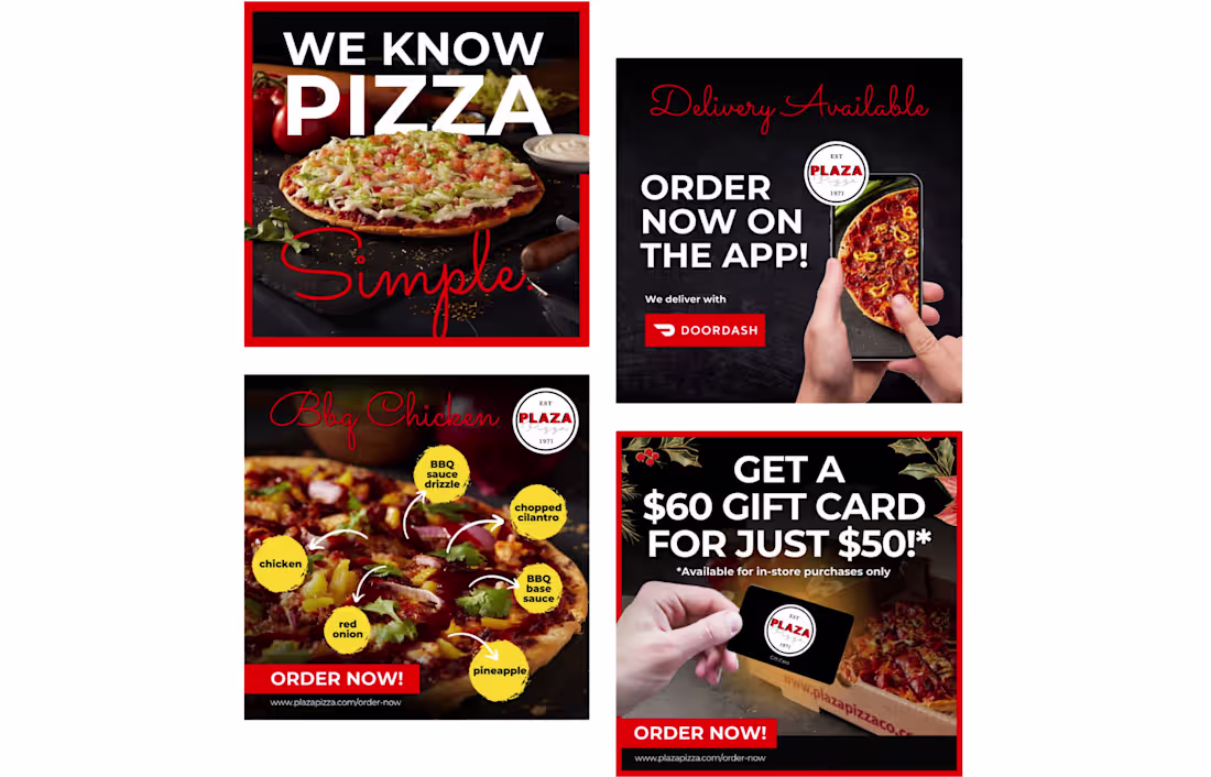 Cover image for Plaza Pizza — Brand-Aligned Social