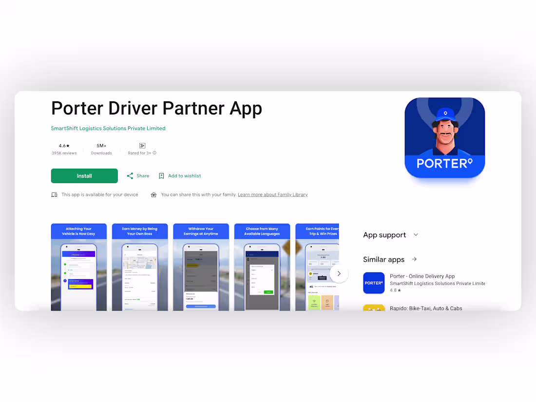 Cover image for Porter Partner App