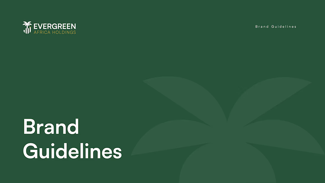 Cover image for Evergreen Africa Holding Brand Guideline