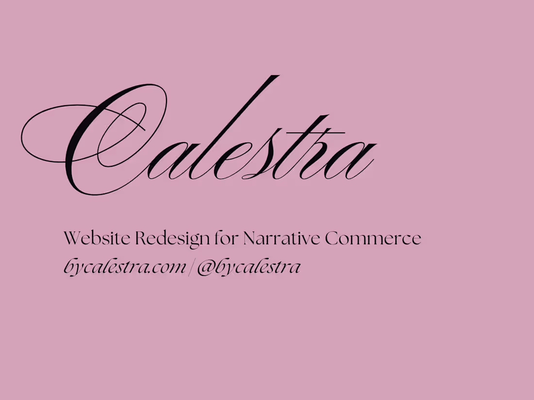 Cover image for Calestra Website Redesign for Narrative Commerce