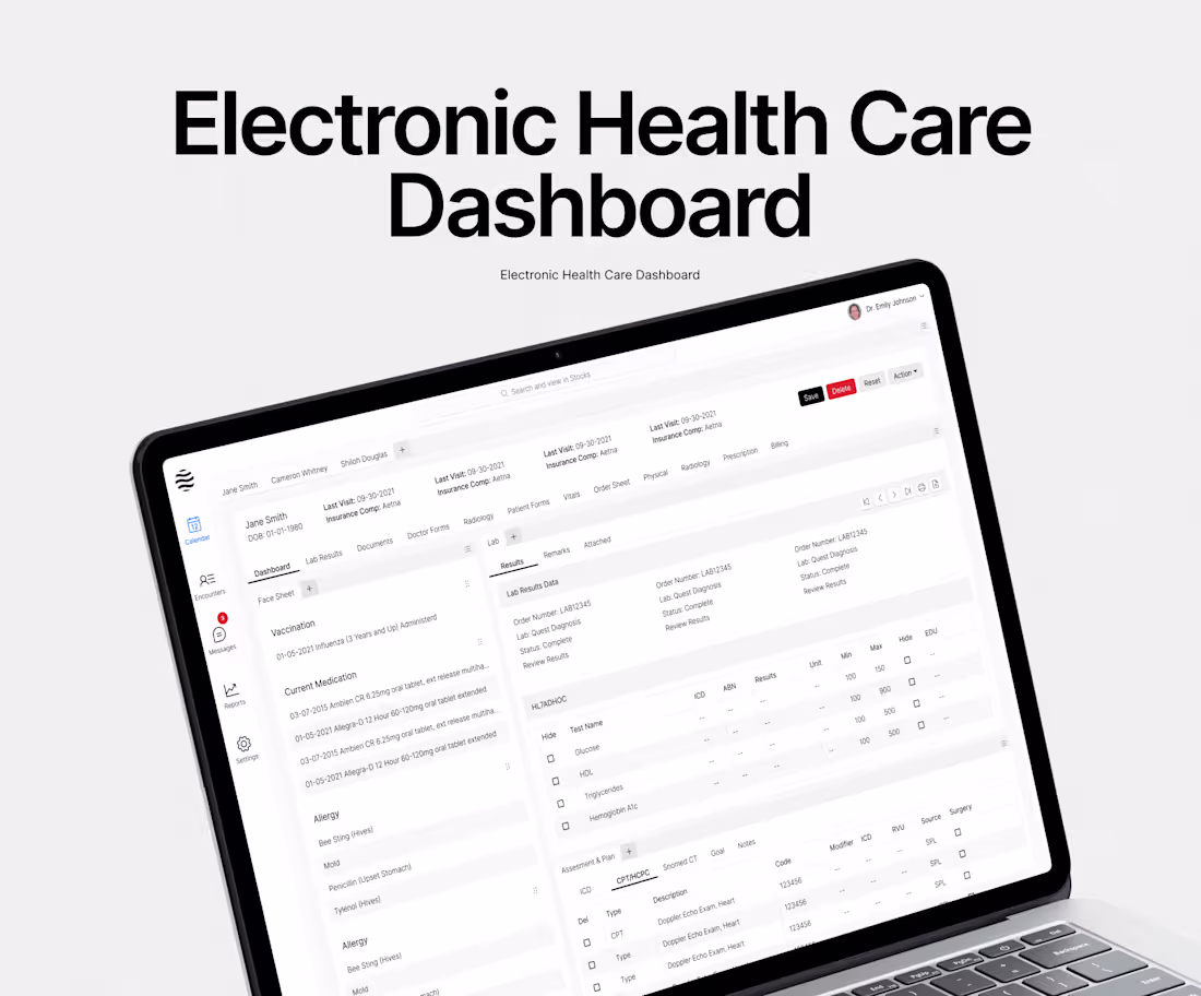 Cover image for Electronic Health Record (EHR) Dashboard