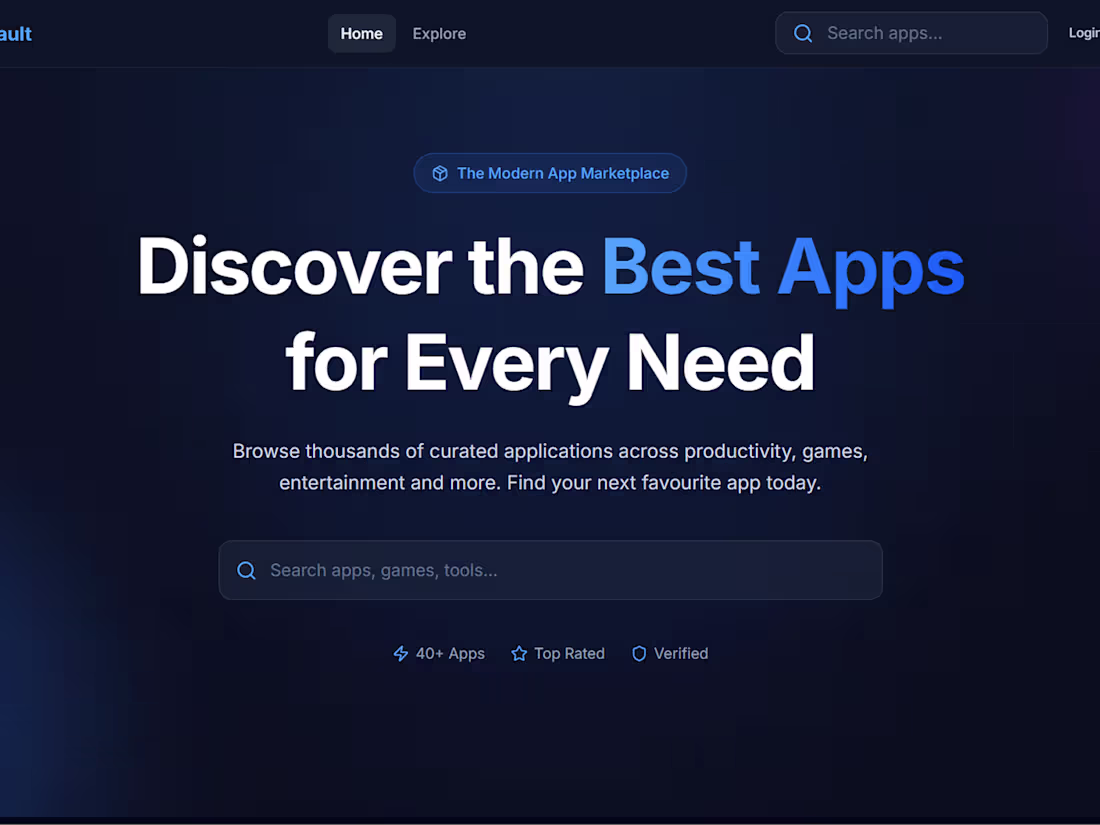 Cover image for AppVault is a full-stack app