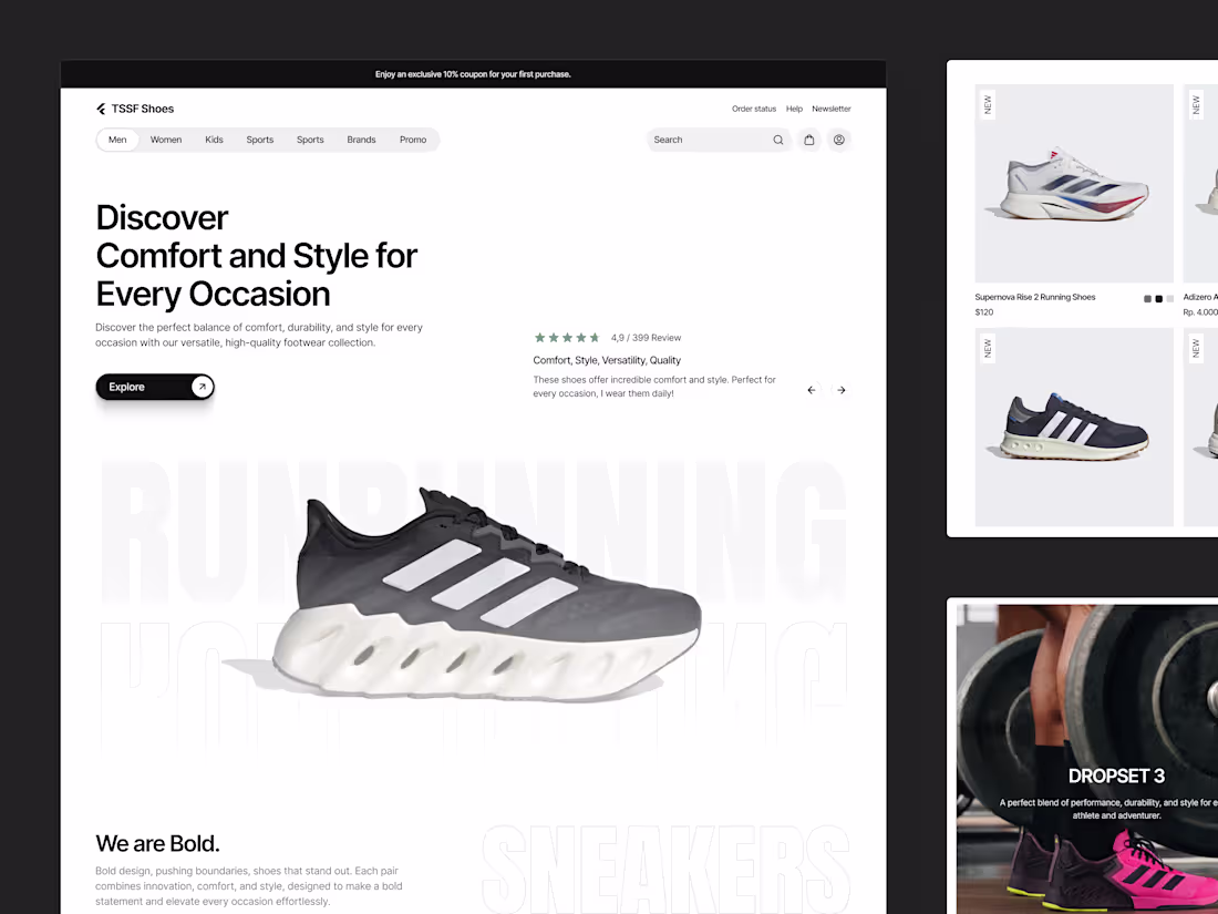 Cover image for TSSF Shoes - Shoes Landing Page