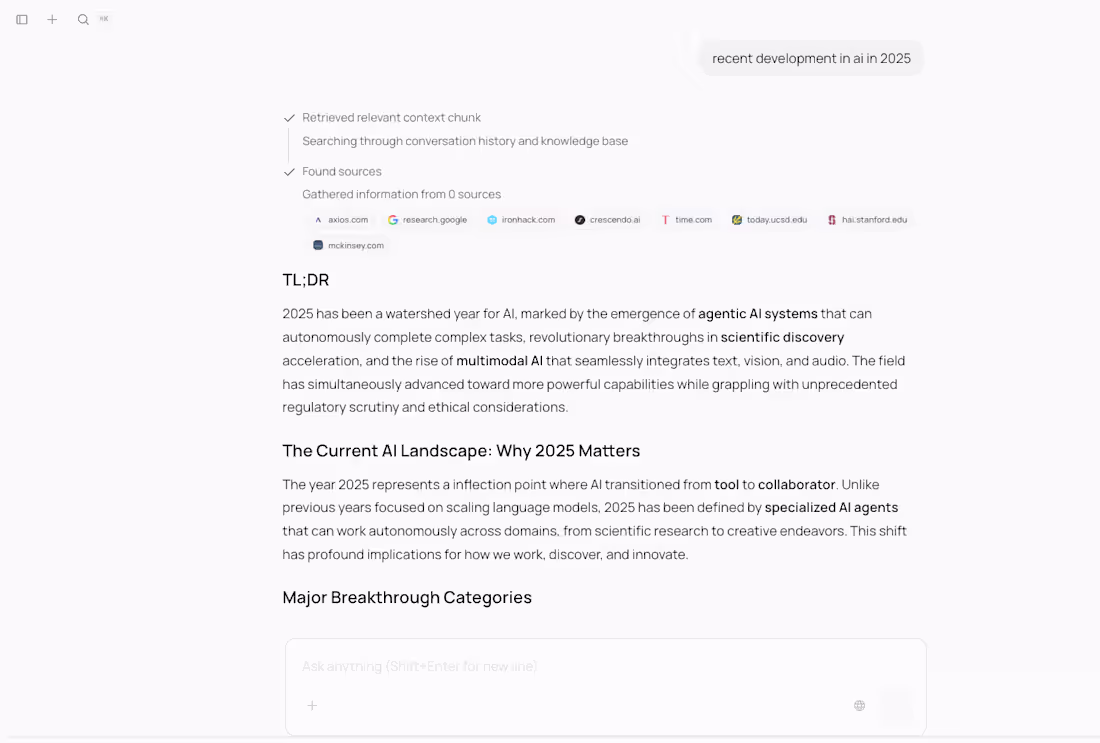Cover image for AI Research & Learning Platform | Backed by Exa & Cloudflare
