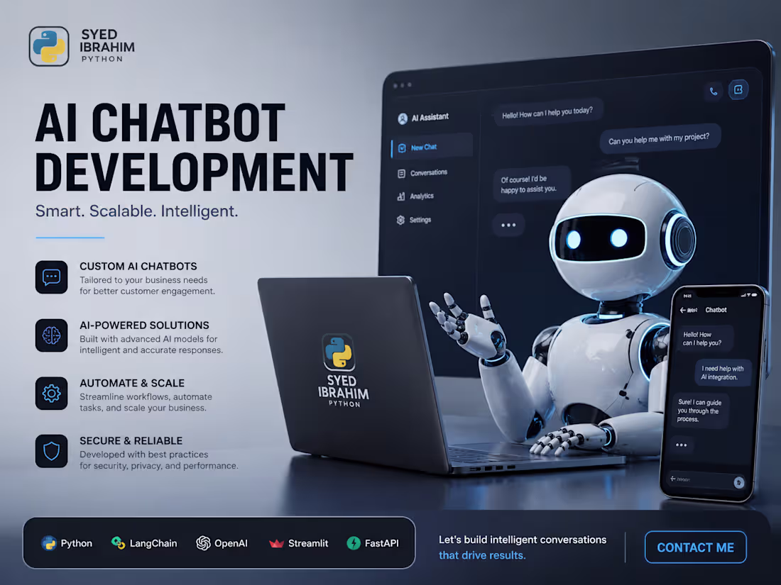 Cover image for AI Chatbot Development (Custom & Smart)