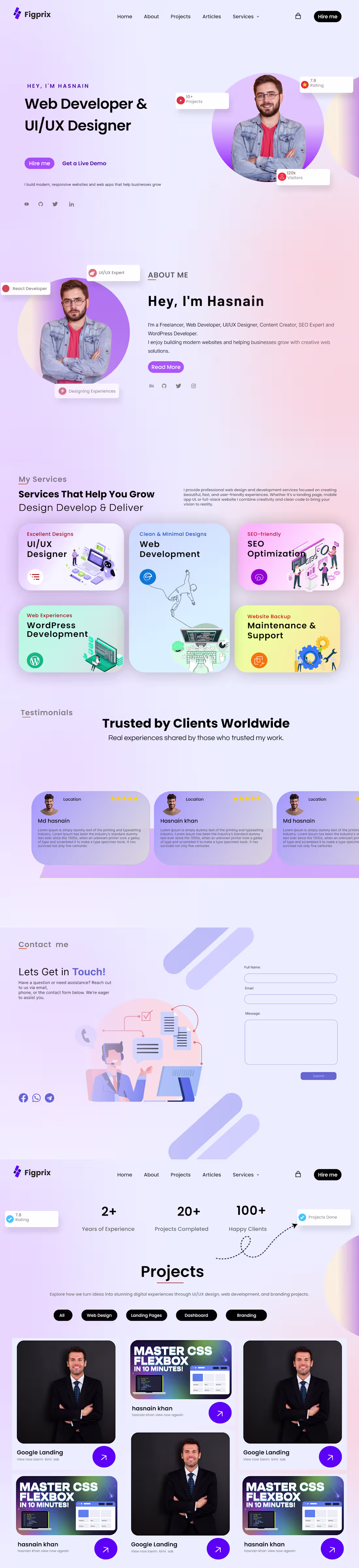 Cover image for Modern Portfolio Website UI – Designed in Figma
