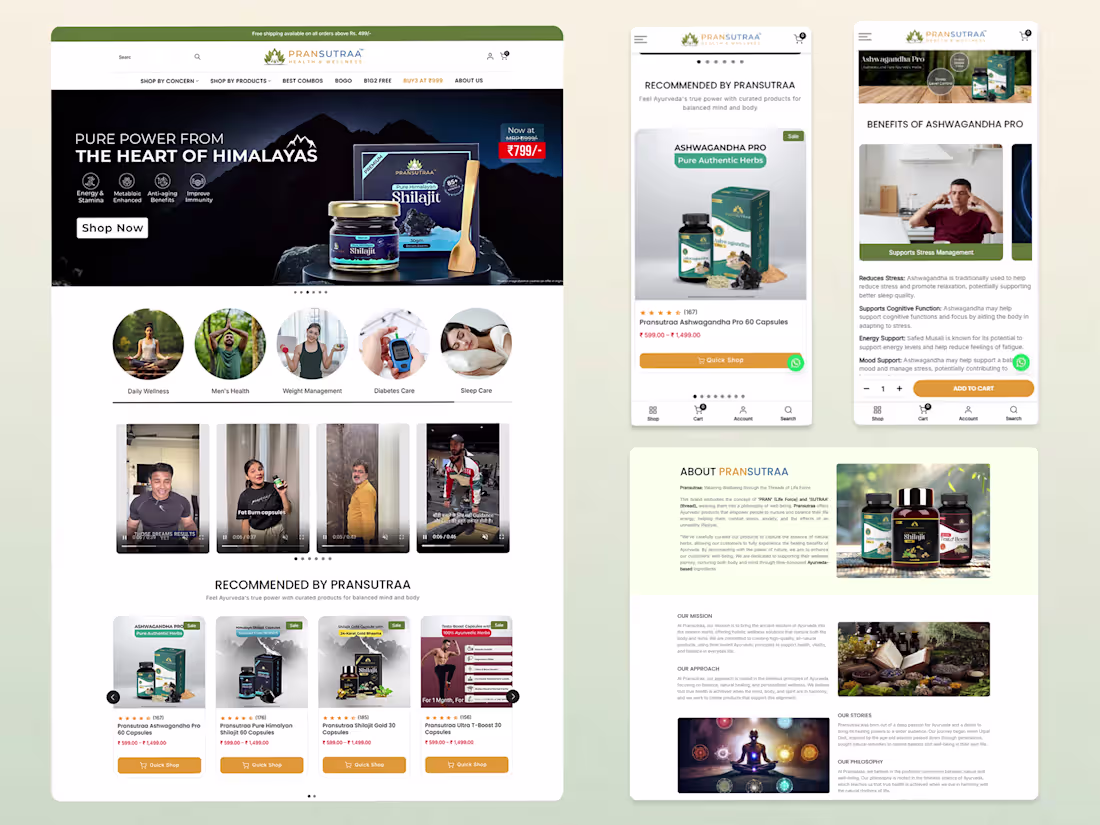 Cover image for Pransutraa Health and Wellness Ecommerce