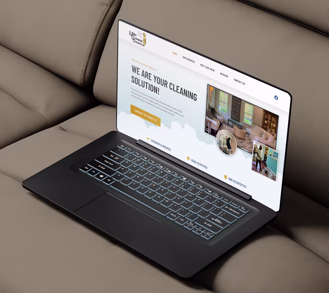 Cover image for Website Design & Development: Miller Cleaning Service
