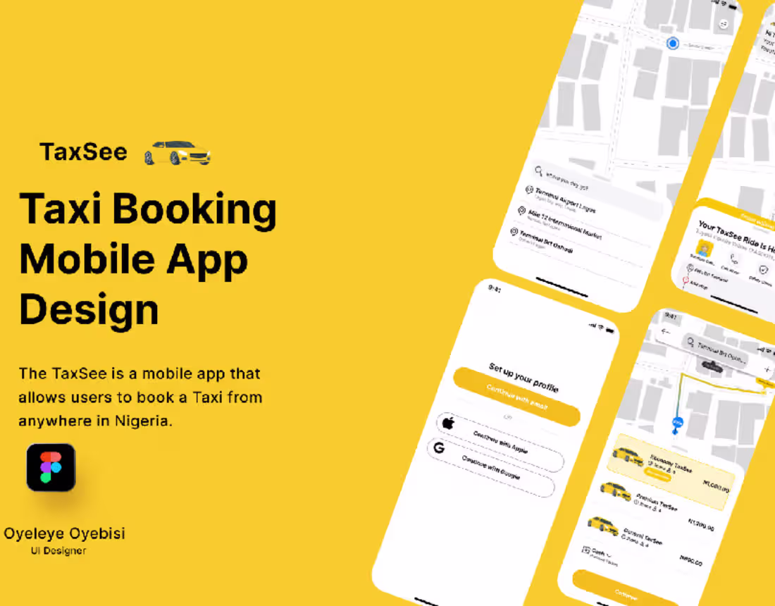 Cover image for "TaxSee" A taxi booking app