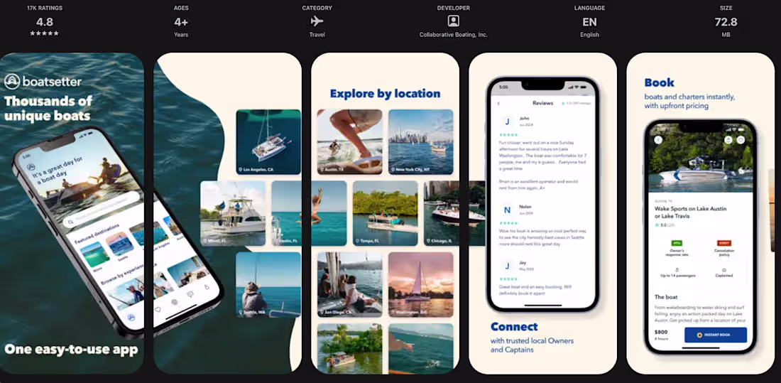 Cover image for Boatsetter - Top No. 1 ranked Boat Rental Platform web and m...