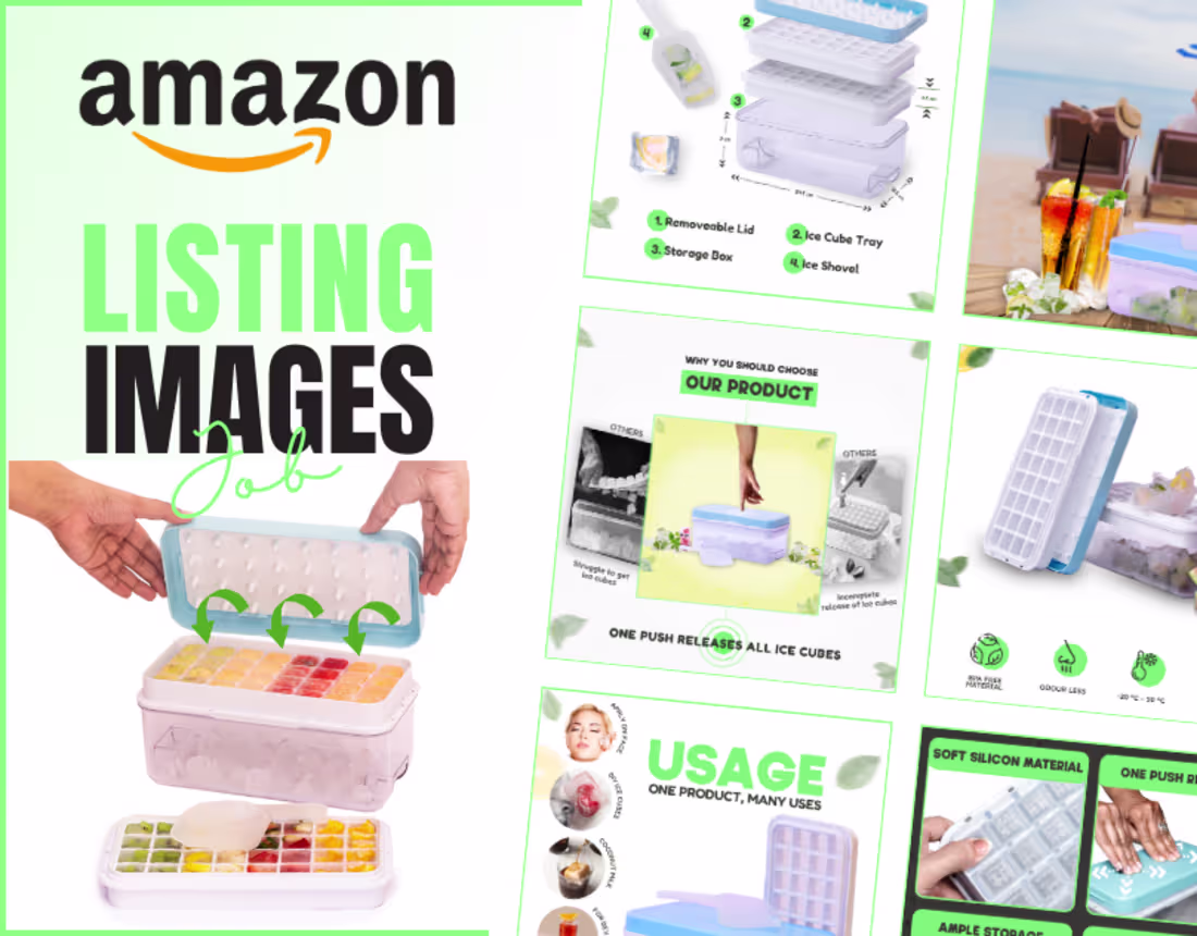 Cover image for AMAZON listing images | Ice tray