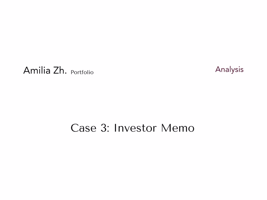 Cover image for Investment Memo Analysis and Restructuring