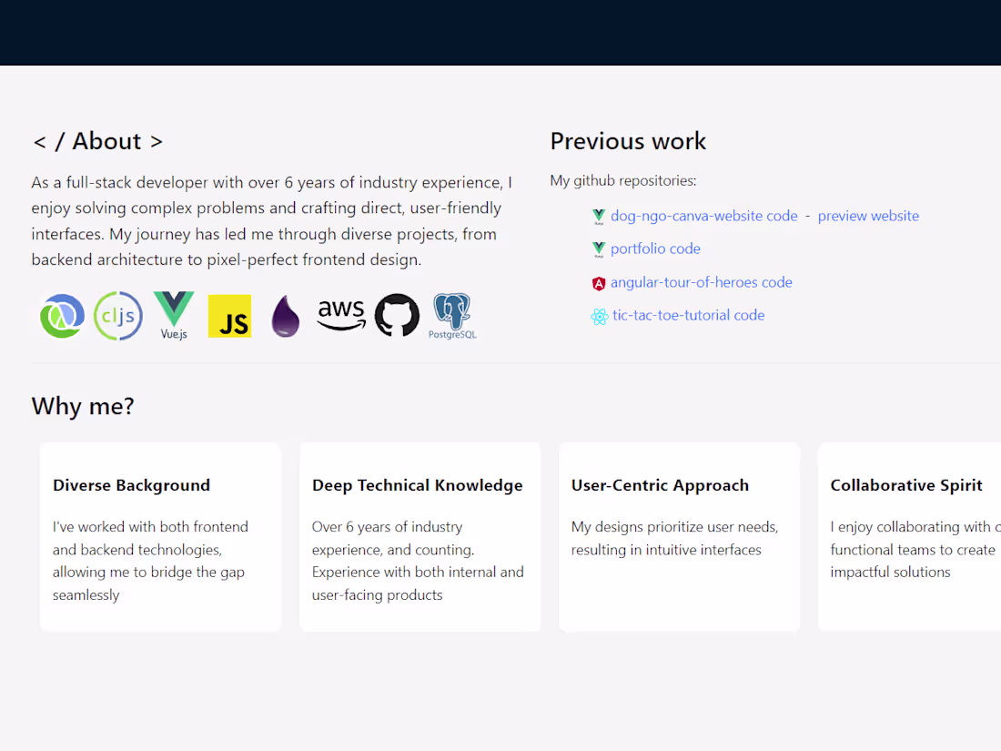 Cover image for Simpler portfolio page