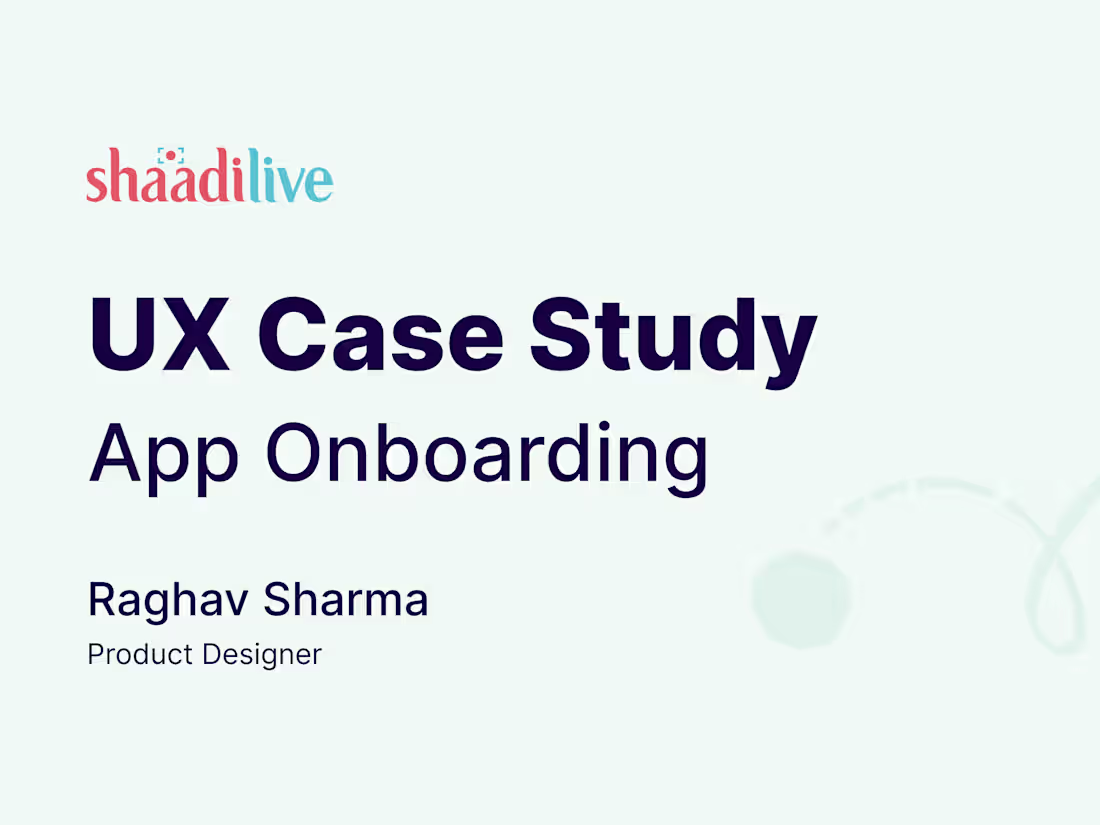 Cover image for UX Study - Shaadi.com App Onboarding