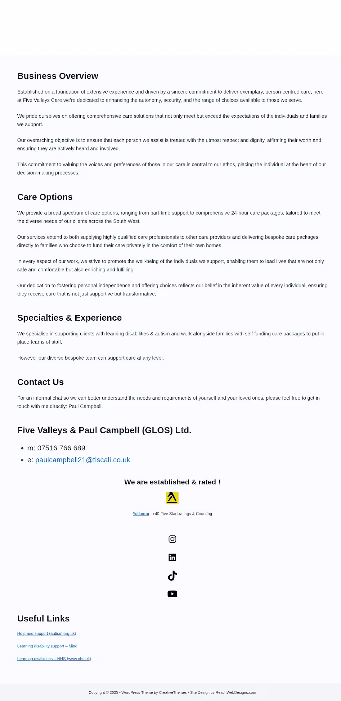 Cover image for I help Five Valleys Care turn a bare placeholder into a full...