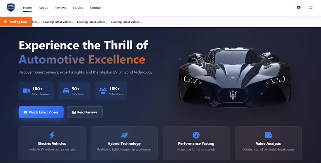 Cover image for A dynamic car news website