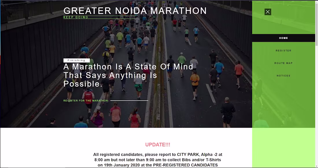 Cover image for Marathon Registration Website