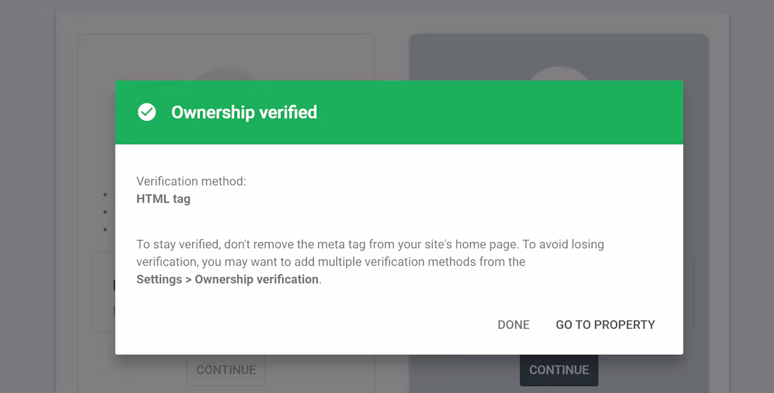 Cover image for Google Ownership Verification