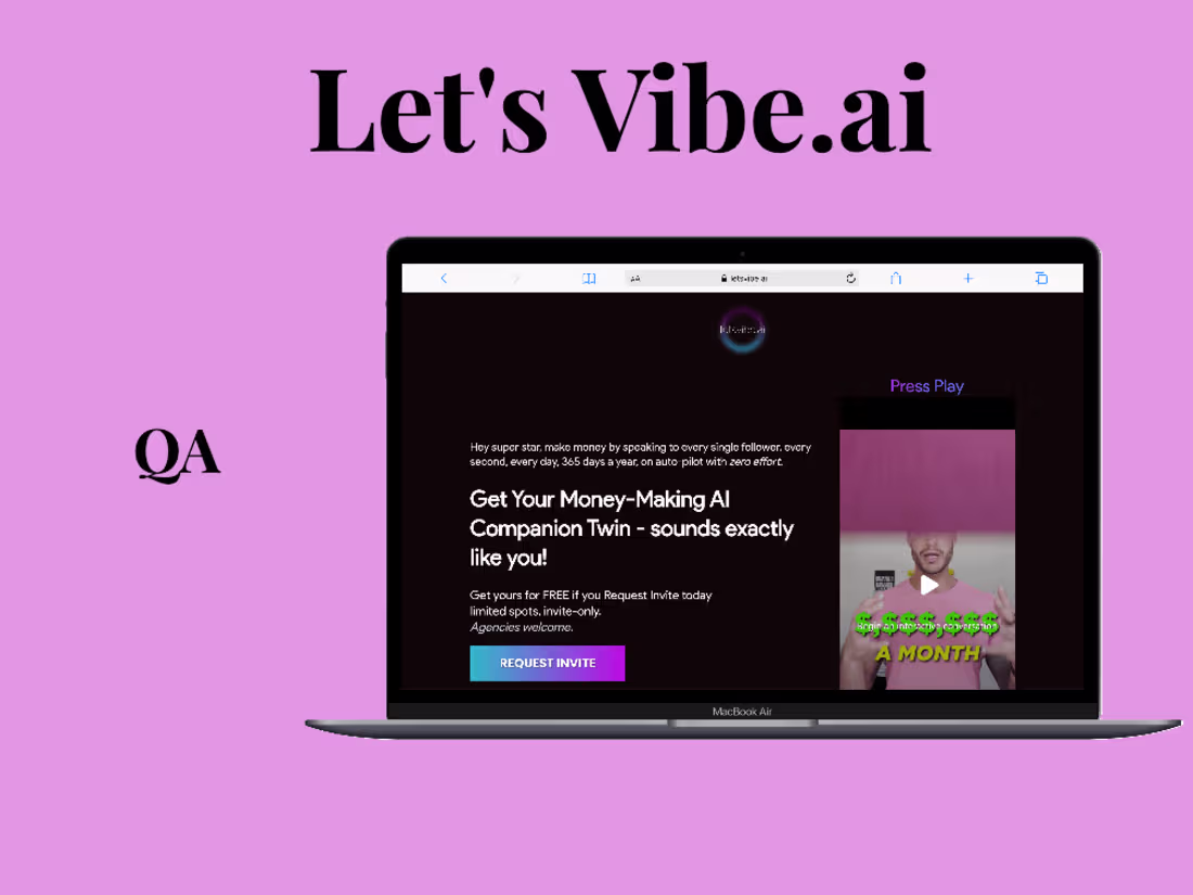 Cover image for Let'sVibe.ai | QA