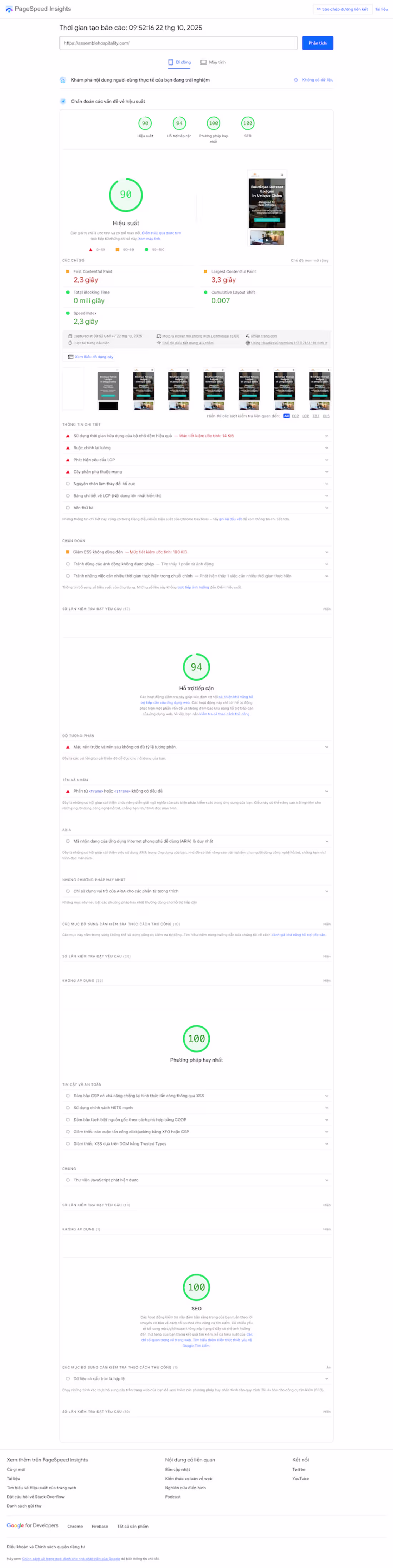 Cover image for Mobile Performance Optimization for AssembleHospitality.com