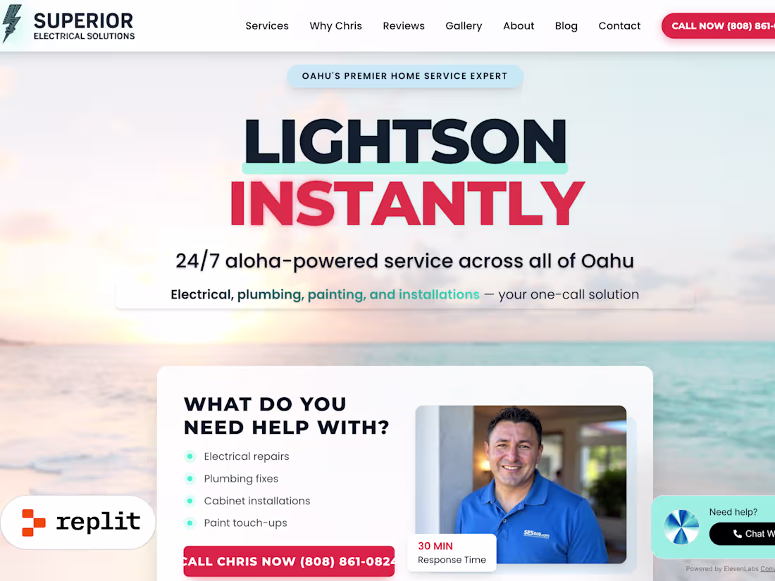 Cover image for Hawaiian Electrician Identity: Branding + AI Receptionist