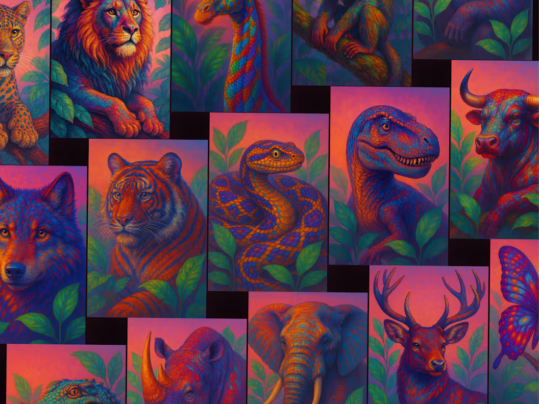 Cover image for AI generated images: Vibrant Wildlife Portrait Collection