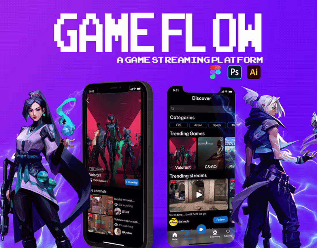 Cover image for Gameflow Game streaming app :: Behance