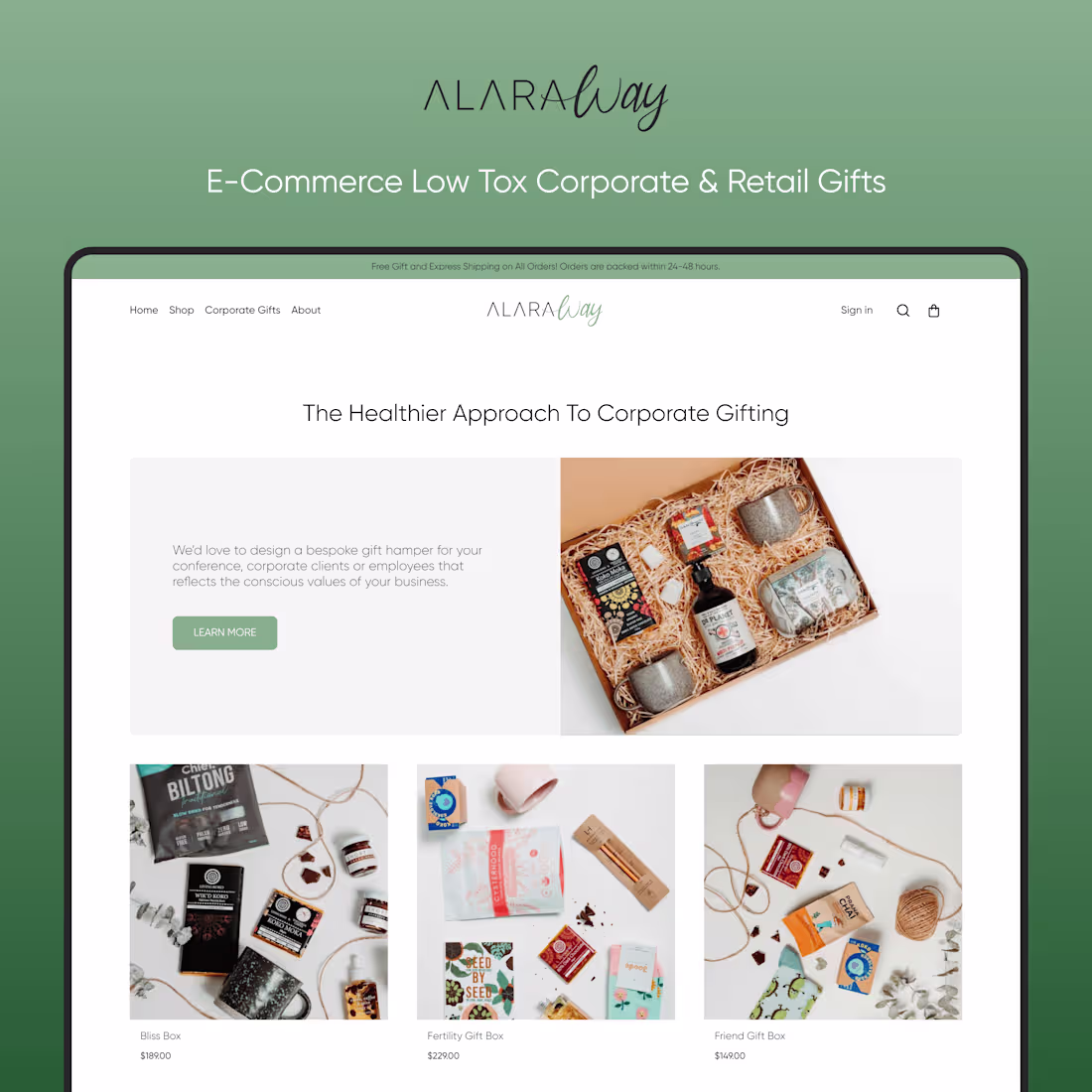 Cover image for Alara Way E-commerce Low Tox Gift Web Design