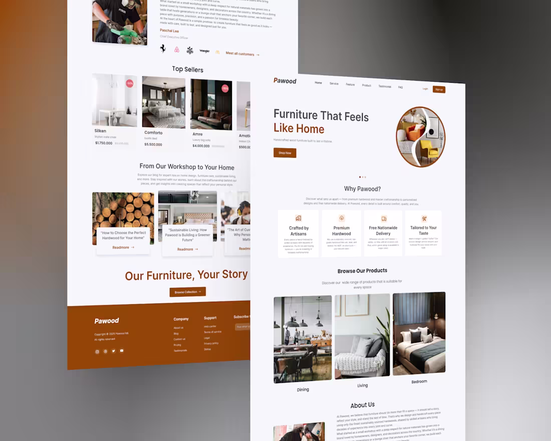 Cover image for Furniture Company (Pawood)- Web Application Design